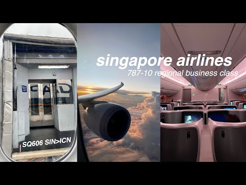 4 hours on my favourite airline | singapore airlines 🇸🇬 787 regional business class | SQ606 SIN-ICN