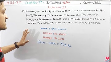 Q5) Ex-1.1 Class 7 Maths Chapter 1 Integers | Maths Class 7 CBSE By Apni ClassRoom By Deepak Garg