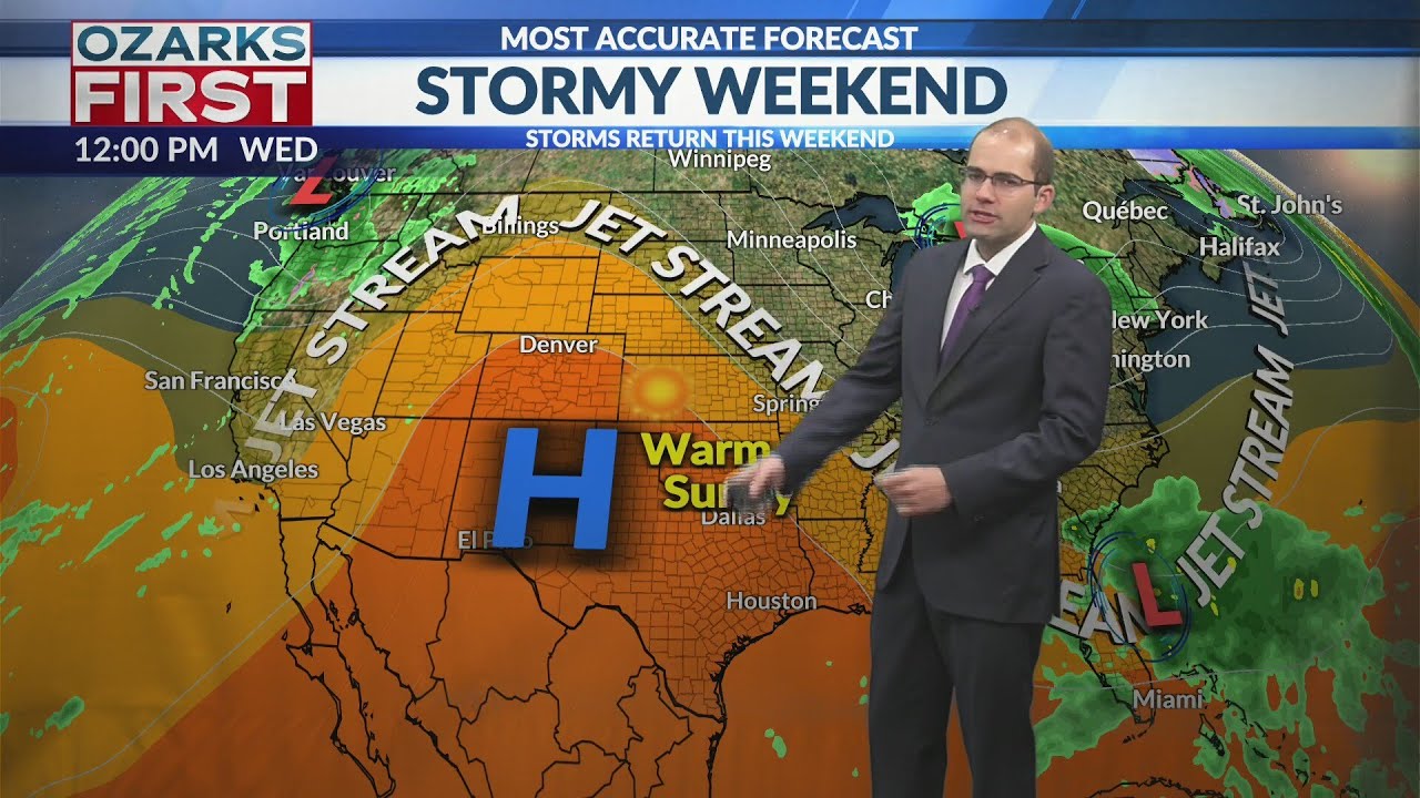 Sunny and warm before weekend storm chances - YouTube