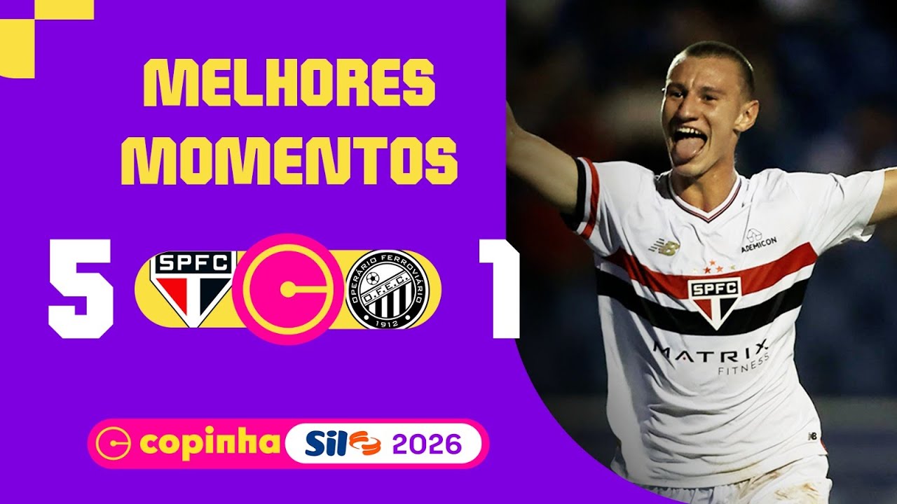 SÃO PAULO 5 X 1 OPERÁRIO-PR | MELHORES MOMENTOS | 3ª FASE | COPINHA SIL 2026