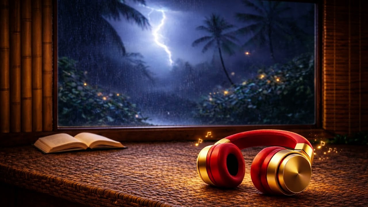 Chill Lo-Fi Beats for Deep Focus & Study | Rainy Jungle Cabin Storm ✨