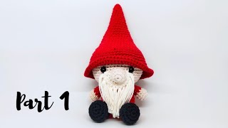 SANTA GNOME | PART 1 | HEAD & BODY, LEGS, ARMS | HOW TO CROCHET | AMIGURUMI TUTORIAL