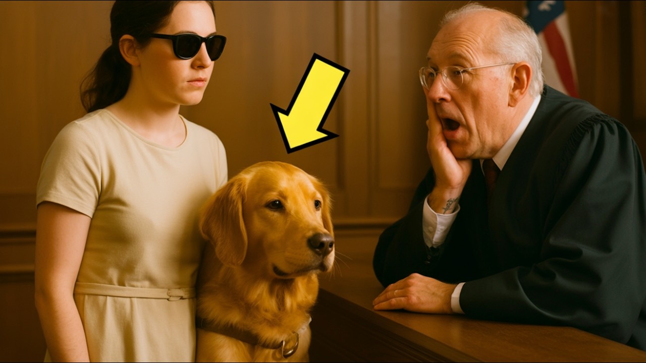 امرأة كفيفة تم استدعاؤها إلى المحكمة… لكن الكلب فعل شيئًا فاجأ القاضي