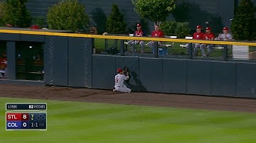 Jay makes a great catch in deep center field