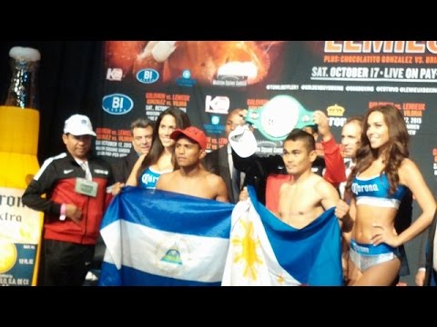 Roman Gonzalez-Brian Viloria weigh-in