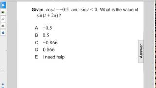 Algebra2 Trig Cosine Function Pt 3 Q77