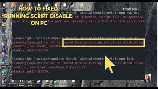 How to fixed  Error "running script disabled'" on pc (Complete Guide)