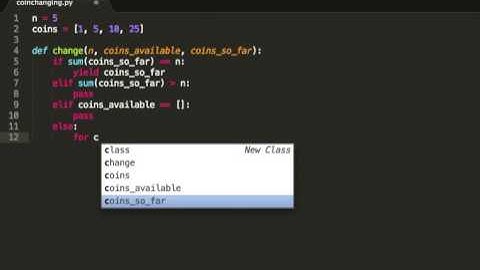 coin changing problem in python