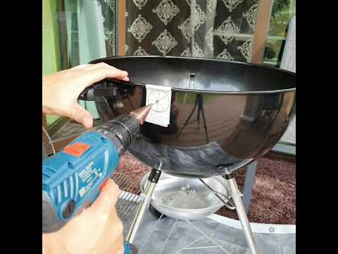 Impresa Thermometer and Probe Grommet for Grills - installation on Weber Kettle 22in / 57cm