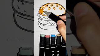 Easy Burger Coloring for Kids 🍔 | Fun Food Coloring Page | Relaxing Coloring Art #coloringgame #kids