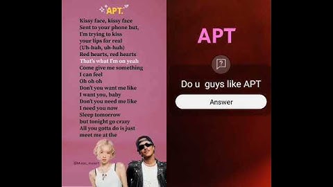 APT #lyrics #song #kpop #brunomars #apt #rosé_bruno_apt