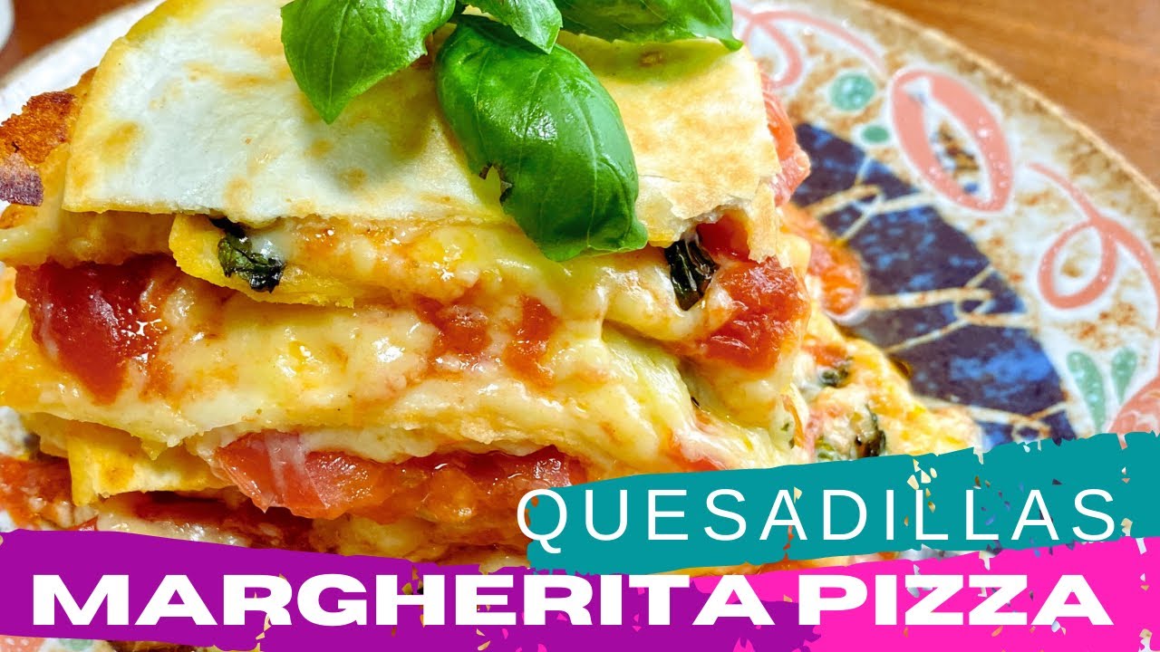 How to make CHEESY MARGHERITA PIZZA QUESADILLA / home chef mama 👌 ️
