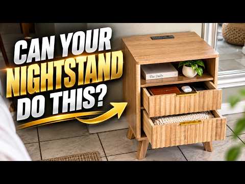 Garvee Fluted Bedside Table Review | Modern Nightstand Set of 2 with USB & AC Charging Station