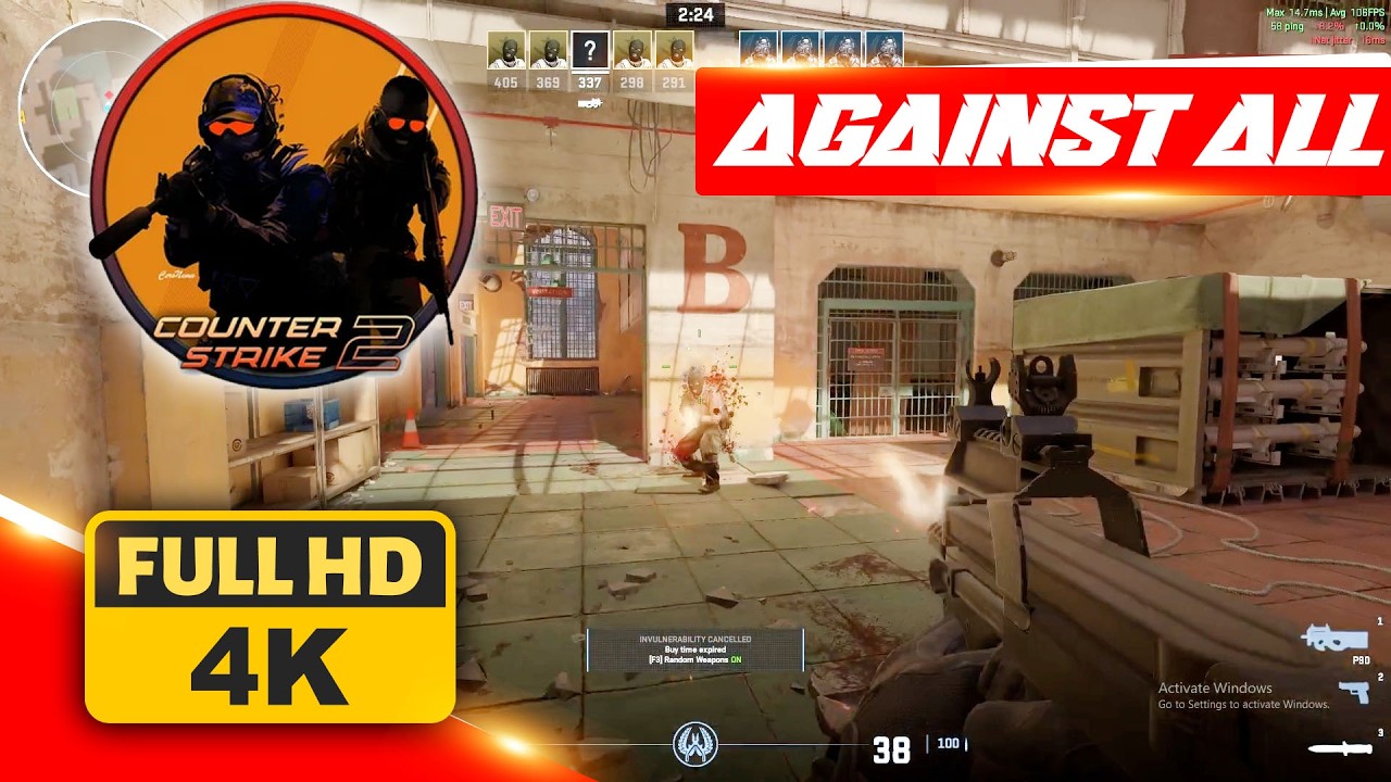 CS2 (TDM MATCH AGAINST ALL ) HD GAMEPLAY