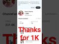 Thanks for 1K 🙏🙏🙏आप सभी लोगों का तहेदिल से धन्यवाद|#youtubeshorts #shortsvideo #trending #reels