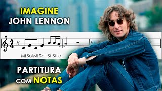 Imagine - John Lennon | Partitura com Notas para Flauta Doce, Violino