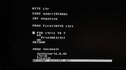 Action! Programming for the Atari 8-bit Computer - Part 3 - Procedures, Loops, If-Then