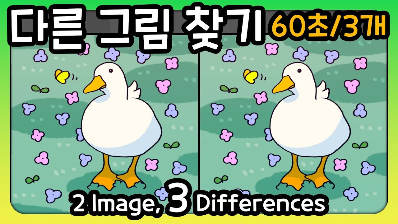 다른 그림 찾기 -60초 안에 다른 그림 3개를 찾아보세요- - YouTube