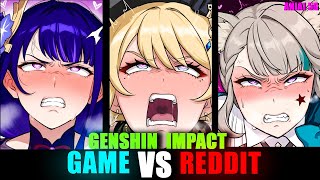 Sus ❤ Genshin Impact Anime Vs Reddit (The Rock Reaction Meme)