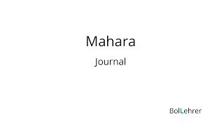 Mahara Journal