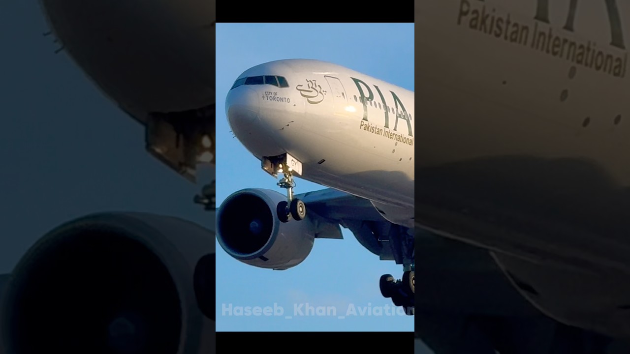 Beautiful PIA Boeing 777-200LR Landing At Toronto Pearson! #aviation #pia #piatoronto #aviationdaily