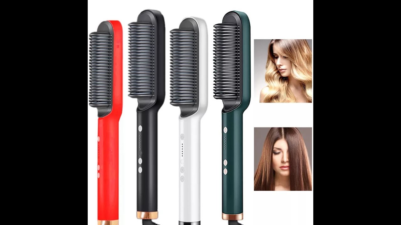 Hair Straightener Iron Brush Straight Hair Comb 2in1 Hair