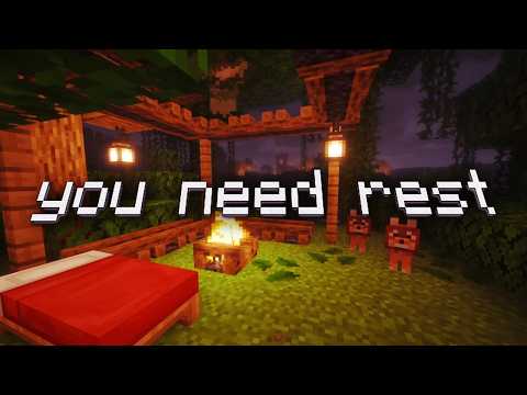 Cozy Minecraft Camping by the Fireplace (3 Hours) | Sleep, Study & Relaxation