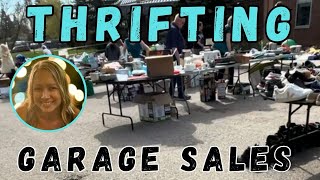 Thrifting Community Garage Sales! Part 1 THRIFT WITH US | Reselling Home Decor | Canada 🇨🇦 