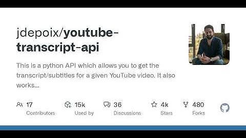 GitHub - jdepoix/youtube-transcript-api: This is a python API which allows you to get the transcr...