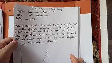 False position || Regula falsi method part1