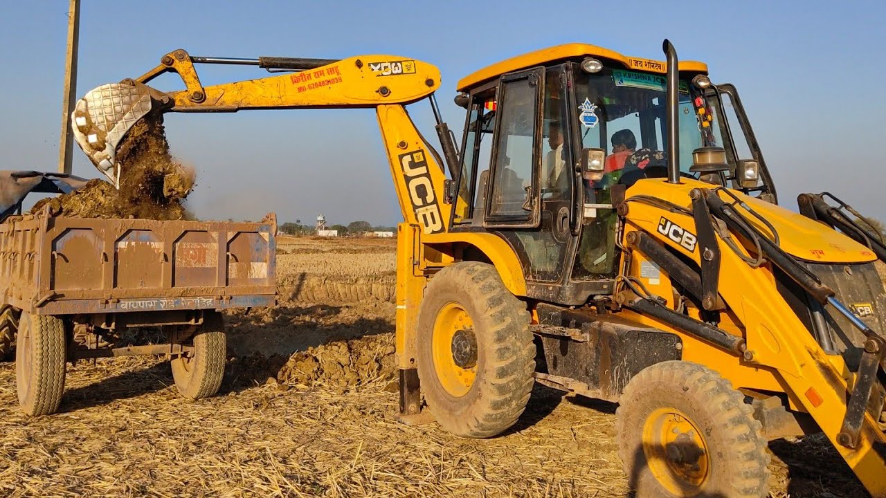 JCB 3DX Machine Loading Mud In New || Swaraj 735 FE Tractor || For Making Brick || Jcb Tractor video