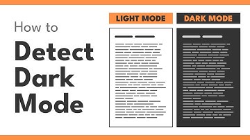 How to Detect DARK MODE With CSS