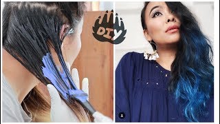 How to Color Your Hair At Home | DIY Blue Hair