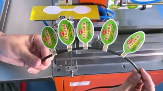 cable flag label applicator equipment semi automatic folding lables sticker equipment