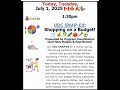 UDC SNAP-ED: Shopping on a Budget (7/1/25)