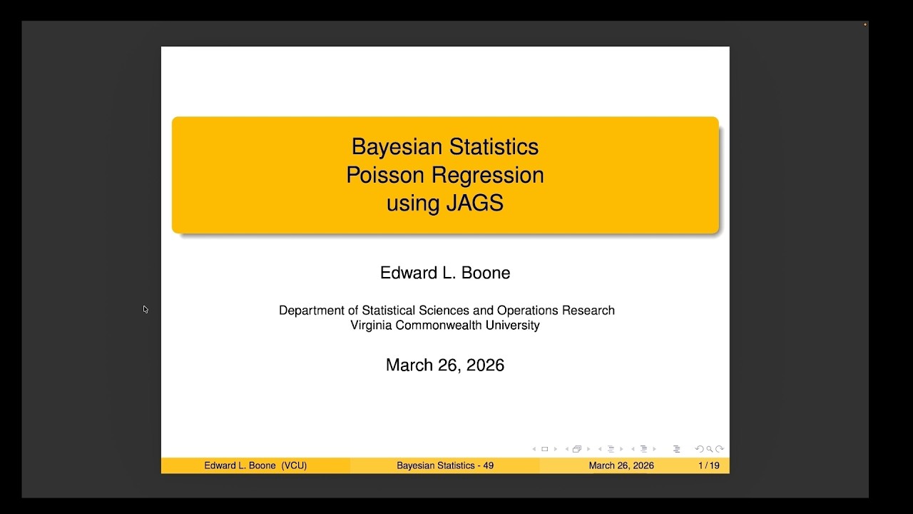Bayesian Statistics - Poisson Regression uing JAGS - YouTube