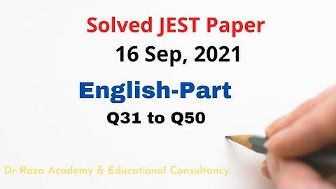 IBA|| JEST English Part Solved 16 Sep|| For more understanding & Practice.
