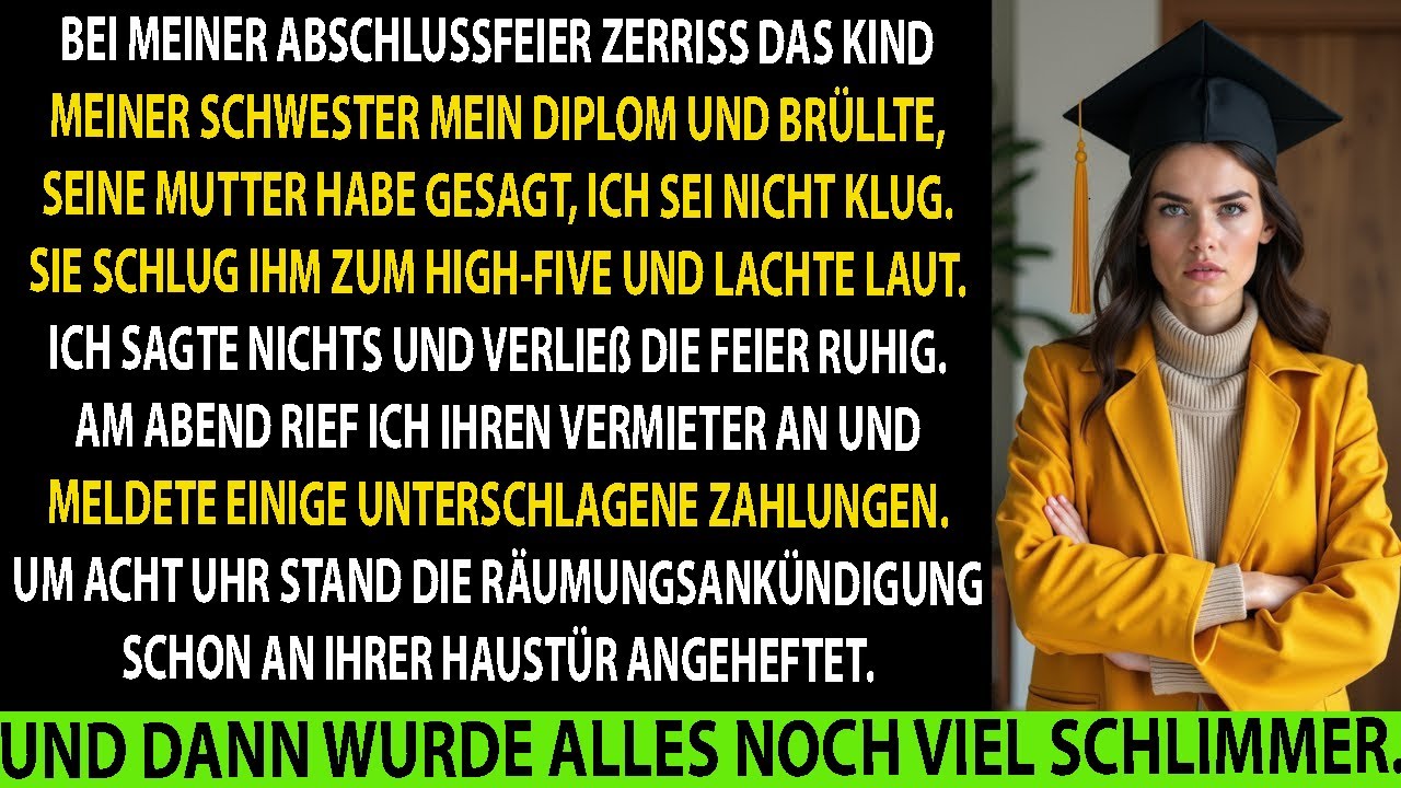 AUF MEINER FEIER RISS DAS KIND MEINER SCHWESTER MEIN DIPLOM, DOCH DIE WAHRHEIT TRAF IHRE FAMILIE HAR