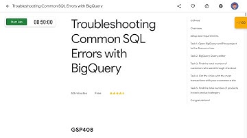 Troubleshooting Common SQL Errors with BigQuery GSP408
