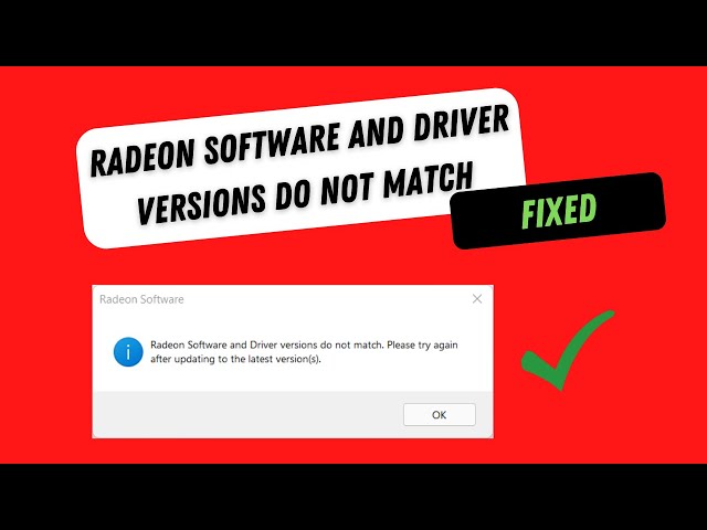 How To Fix Radeon Software And Driver Versions Do Not Match Error Windows 2022 class=