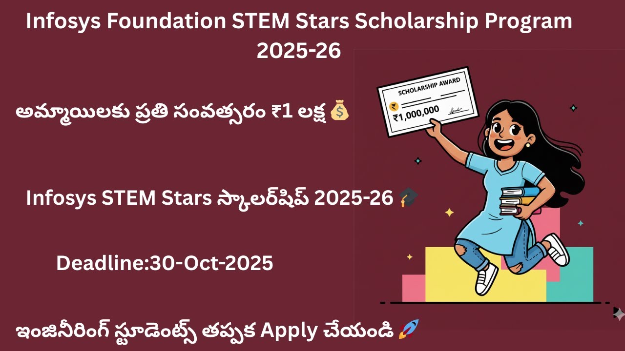 Infosys Foundation STEM Stars Scholarship 2025-26 | ₹1 Lakh Per Year ...