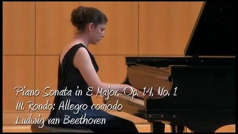 Piano Sonata in E Major, Op  14, No  1   III  Rondo Allegro comodo   Beethoven