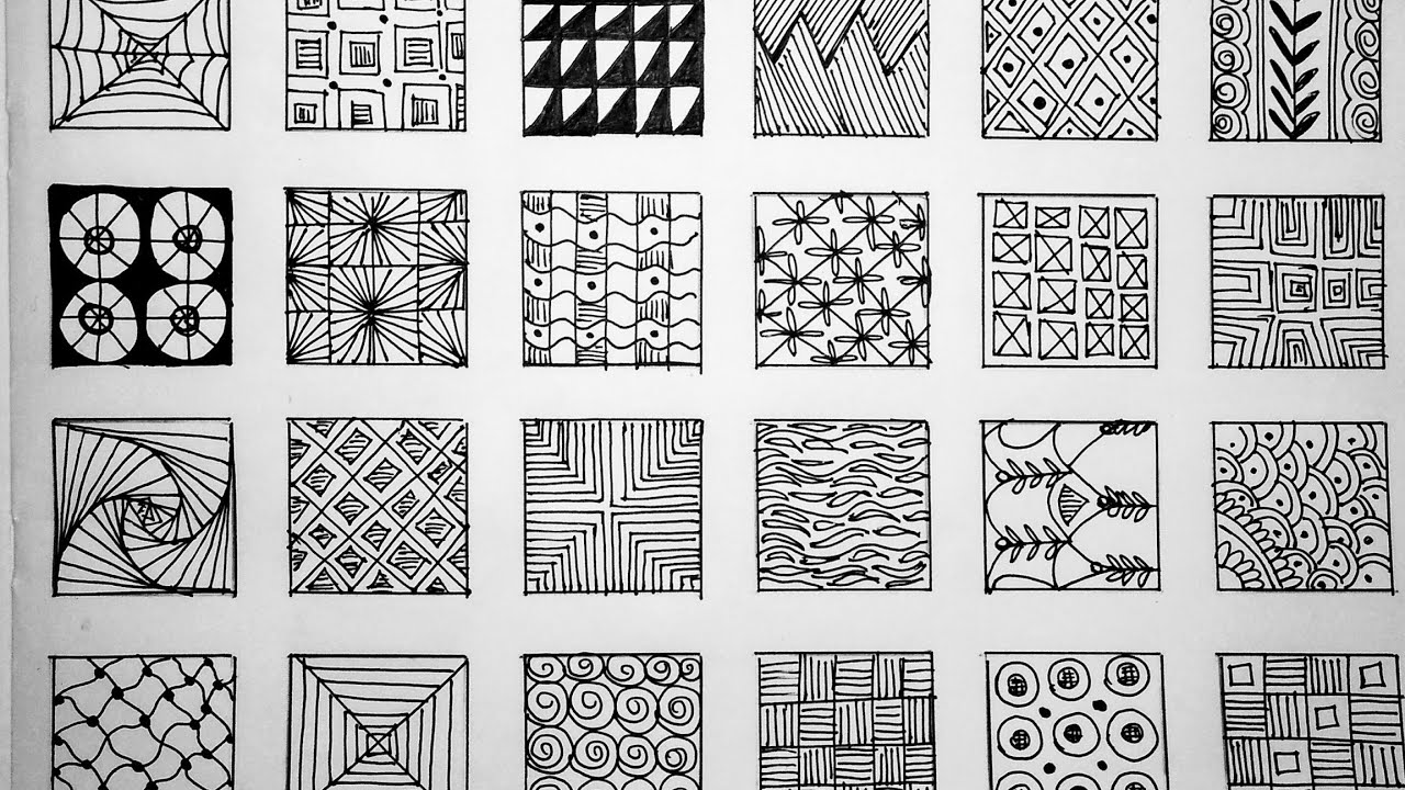 Easy Zentangle patterns | Freehand drawing | Quick and Easy - YouTube