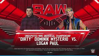 Dominik Mysterio vs Logan Paul in a Ladder match on wwe 2k24