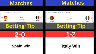 Football Predictions Today: Spain vs Belgium Portugal vs Italy