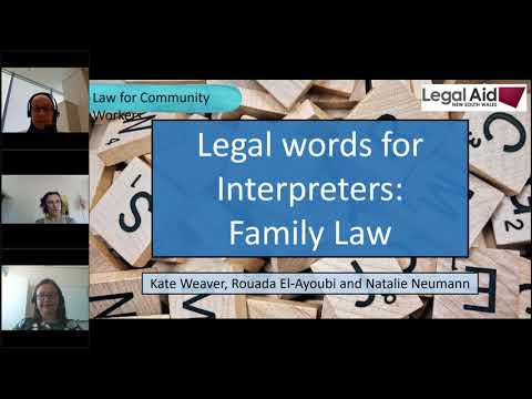 Legal words for interpreters - Family Law