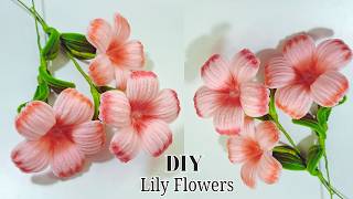 DIY Pink Lily Flowers | Easy Pipe Cleaner Flower Craft Tutorial