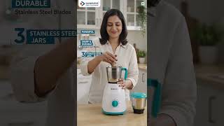 Bajaj Notch 500W Mixer Grinder | 3 Stainless Steel Jars | Powerful Kitchen Mixer | Sanwariya Steel