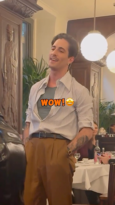 Damiano David singing at a restaurant in Paris 🗼