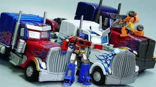 Transformers Stop Motion : Optimus Prime Truck Vs Best Deception | Lego Robot Tobot Car Toys Animasi